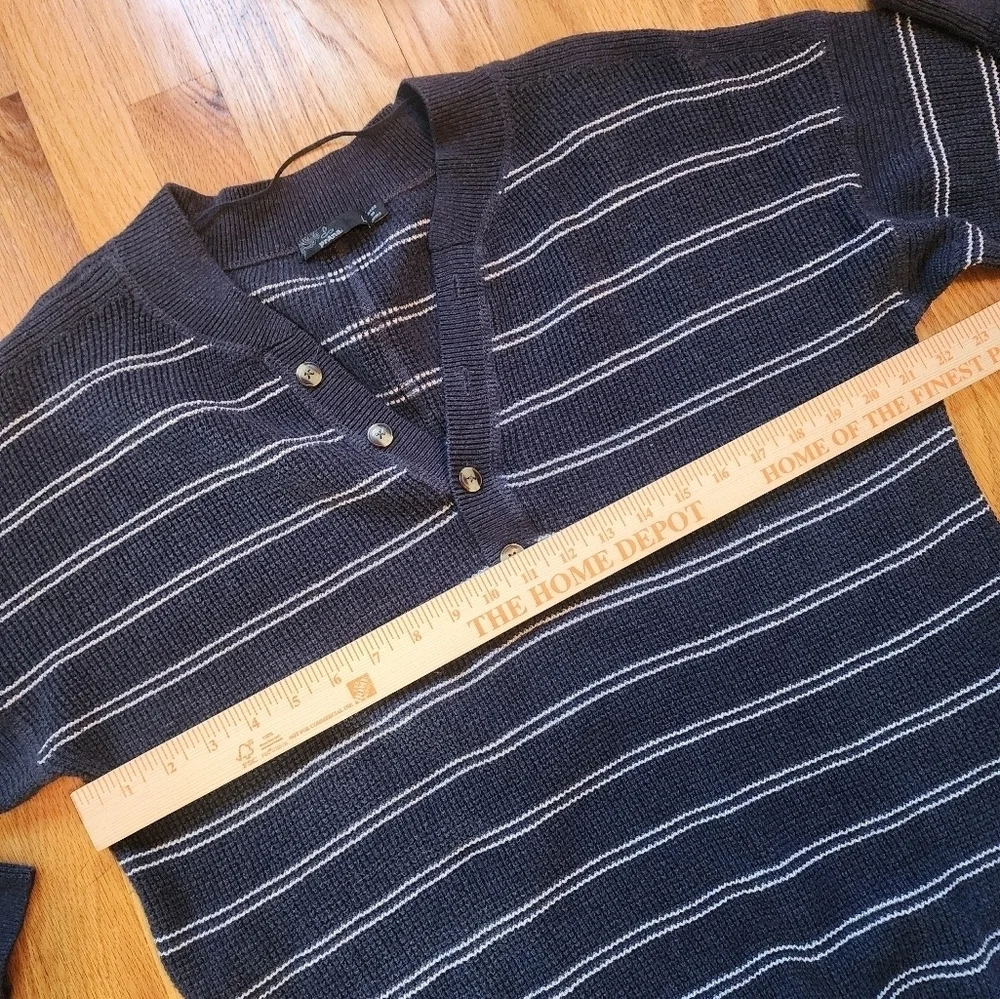 Prana organic cotton wool blend milani sweater dress size large navy stripe - Picture 12 of 13